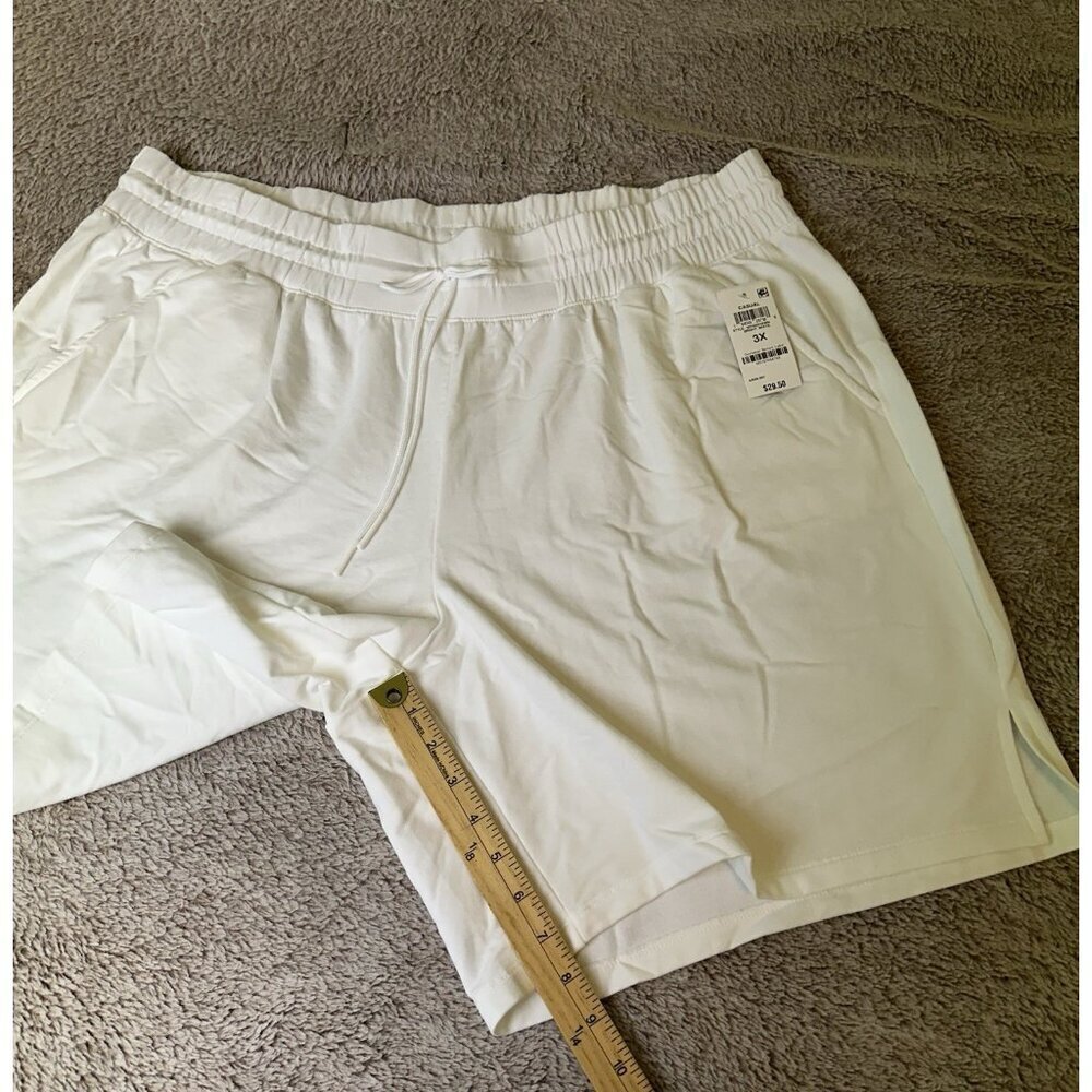 ID Ideology Plus Size Comfort Flow High Rise Shorts Womens 3X Bright White New - Picture 3 of 12